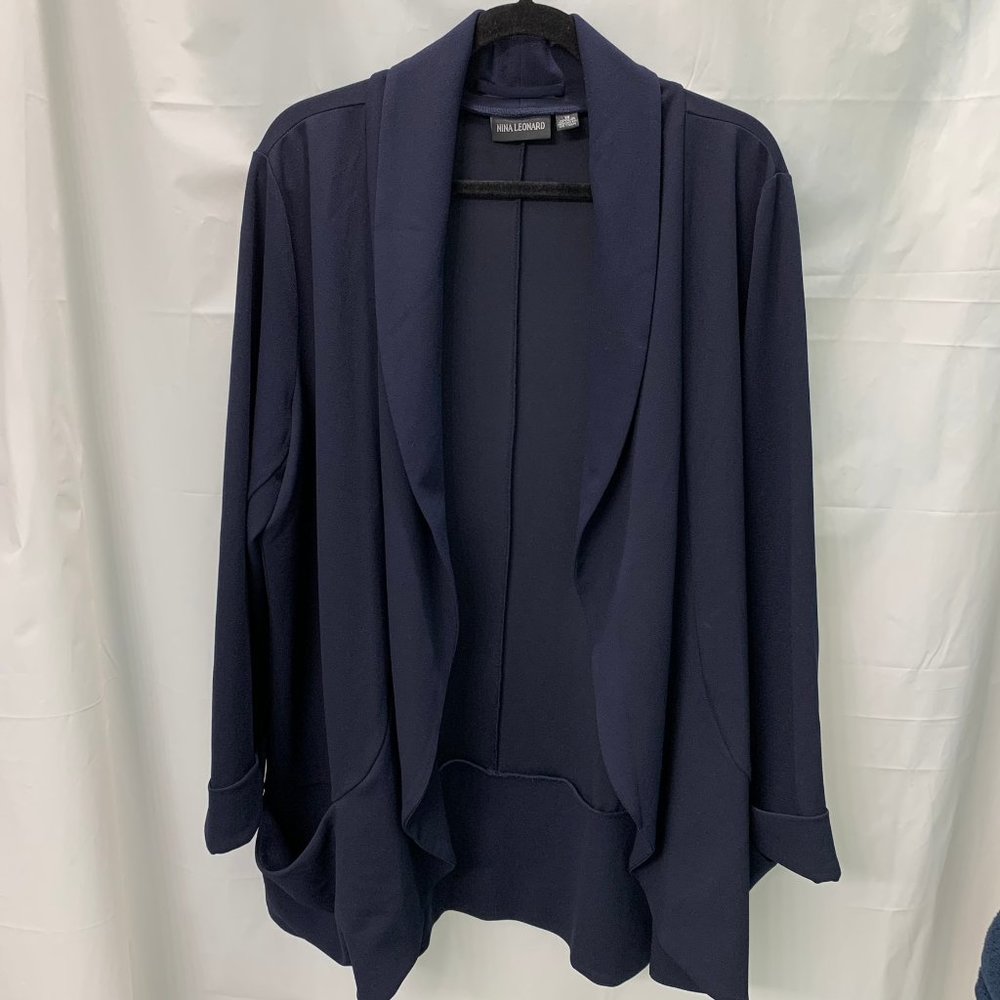 Navy Blue Crepe Boyfriend Blazer